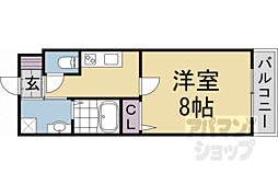 JR山陰本線 二条駅 徒歩5分の賃貸マンション 1階1Kの間取り
