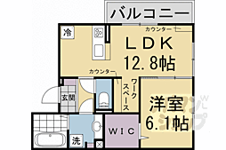 JR山陰本線 二条駅 徒歩5分の賃貸アパート 2階1LDKの間取り