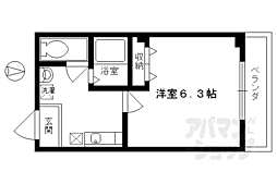 バインオークＣＥＮＴ 5階1Kの間取り