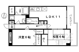 JR東海道・山陽本線 桂川駅 徒歩7分の賃貸マンション 2階2LDKの間取り