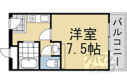 京福電気鉄道北野線 北野白梅町駅 徒歩5分の賃貸マンション 1階1Kの間取り