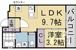 JR東海道・山陽本線 京都駅 徒歩10分の賃貸マンション 4階1LDKの間取り