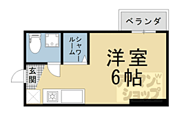 抜天房 2階ワンルームの間取り