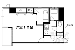 デ・リード烏丸五条 3階1Kの間取り