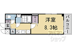 叡山電鉄叡山本線 修学院駅 徒歩6分の賃貸マンション 3階1Kの間取り