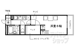 JR山陰本線 二条駅 徒歩4分の賃貸マンション 3階1Kの間取り