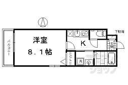 ブランドールＯ＆Ｎ 2階1Kの間取り