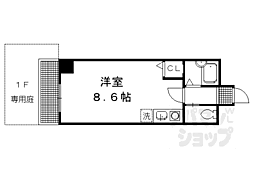 イクスピリオド京都河原町 5階ワンルームの間取り