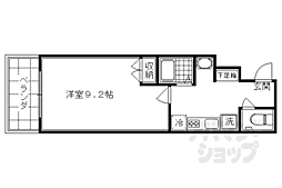 エスポワール二条城 407 4階1Kの間取り