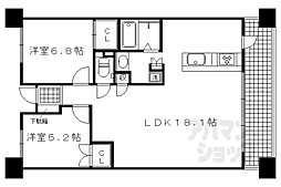 グラン・ブルー御池高倉 2LDKの間取図画像