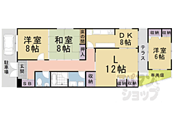 シュトラーセ鳥羽街道 1階3LDKの間取り