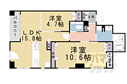 イーグルコート京都河原町 2LDKの間取図画像