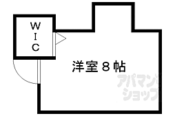 レヴィア北白川 ワンルームの間取図画像
