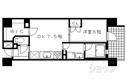 ルーシア京都烏丸御池 1DKの間取図画像
