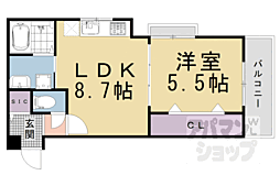 プライベートレジデンス東山七条 1LDKの間取図画像