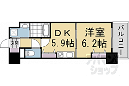 RESIDIA御所東 1DKの間取図画像