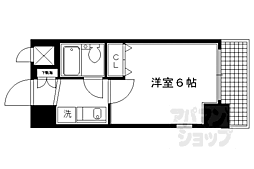 エスリード河原町第2 1Kの間取図画像