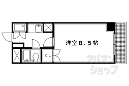 トーカン五条烏丸キャステール 1Kの間取図画像