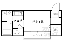 ハイツ・クレイン 1Kの間取図画像