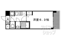プレサンス京都五条天使突抜 1Kの間取図画像