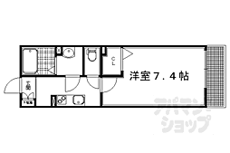 パールシャーメゾン 1Kの間取図画像