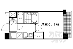 プレサンス京都四条烏丸 1Kの間取図画像