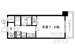 ベラジオ五条烏丸 1Kの間取図画像