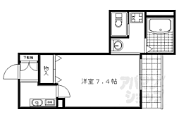 カーサ桜馬場 1Kの間取図画像