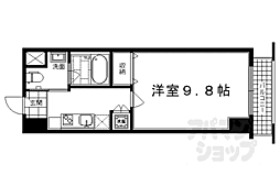 クリスタルグランツ京都高辻 1Kの間取図画像