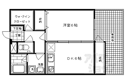 サンロイヤル五条 1DKの間取図画像