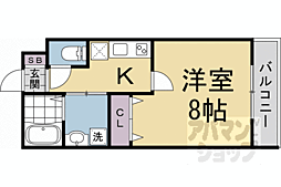 グランディール円町 1Kの間取図画像
