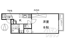 アークリード三十三間堂 1Kの間取図画像