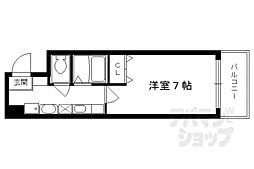 サンロイヤル五条 1Kの間取図画像