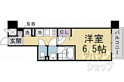 ヴィラ岡崎神宮 1Kの間取図画像