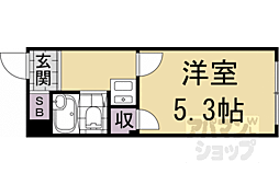 CASA八木 1Kの間取図画像