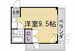 ウイステリア神楽岡 1Kの間取図画像