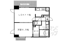 ヴァンリュクス 1LDKの間取図画像