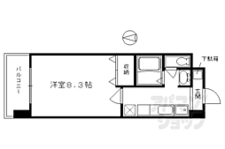 ハウスセゾン四条通 1Kの間取図画像