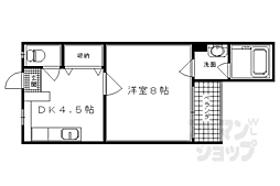 祇園ハイツ 1DKの間取図画像