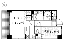 SOHO烏丸 1LDKの間取図画像