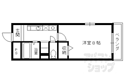 パレス卯兵衛 1Kの間取図画像