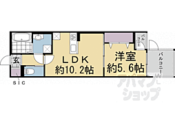 仁王門ビレッジ 1SLDKの間取図画像