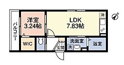 フェリーチェV 2階1LDKの間取り
