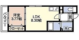 アルメリア 3階1LDKの間取り