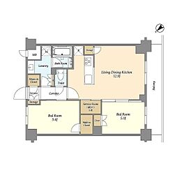 グランカーサ瑞江 5階2SLDKの間取り