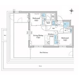 スタイリオ池上ＳＯＵＴＨ 4階2LDKの間取り