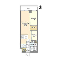 アジールコート練馬中村橋 2LDKの間取図画像