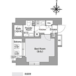 コンフォリア・リヴ森下ＭＵＴＩＯ 9階1Kの間取り