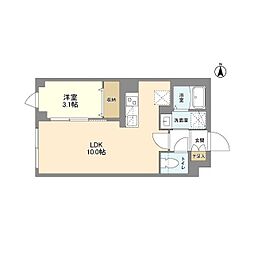 ウェルスクエア笹塚II 4階1LDKの間取り