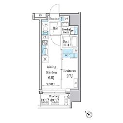 デュオメゾン文京白山 2階1DKの間取り